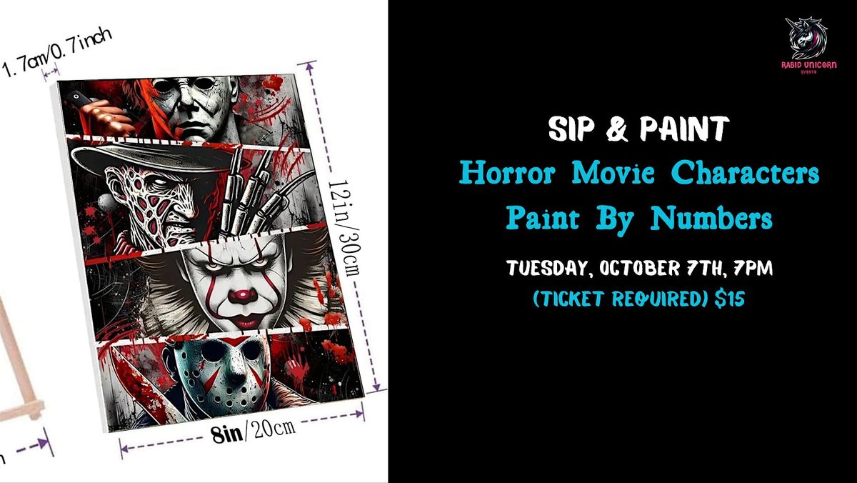 Sip & Paint: Horror Movie Characters Paint By Numbers