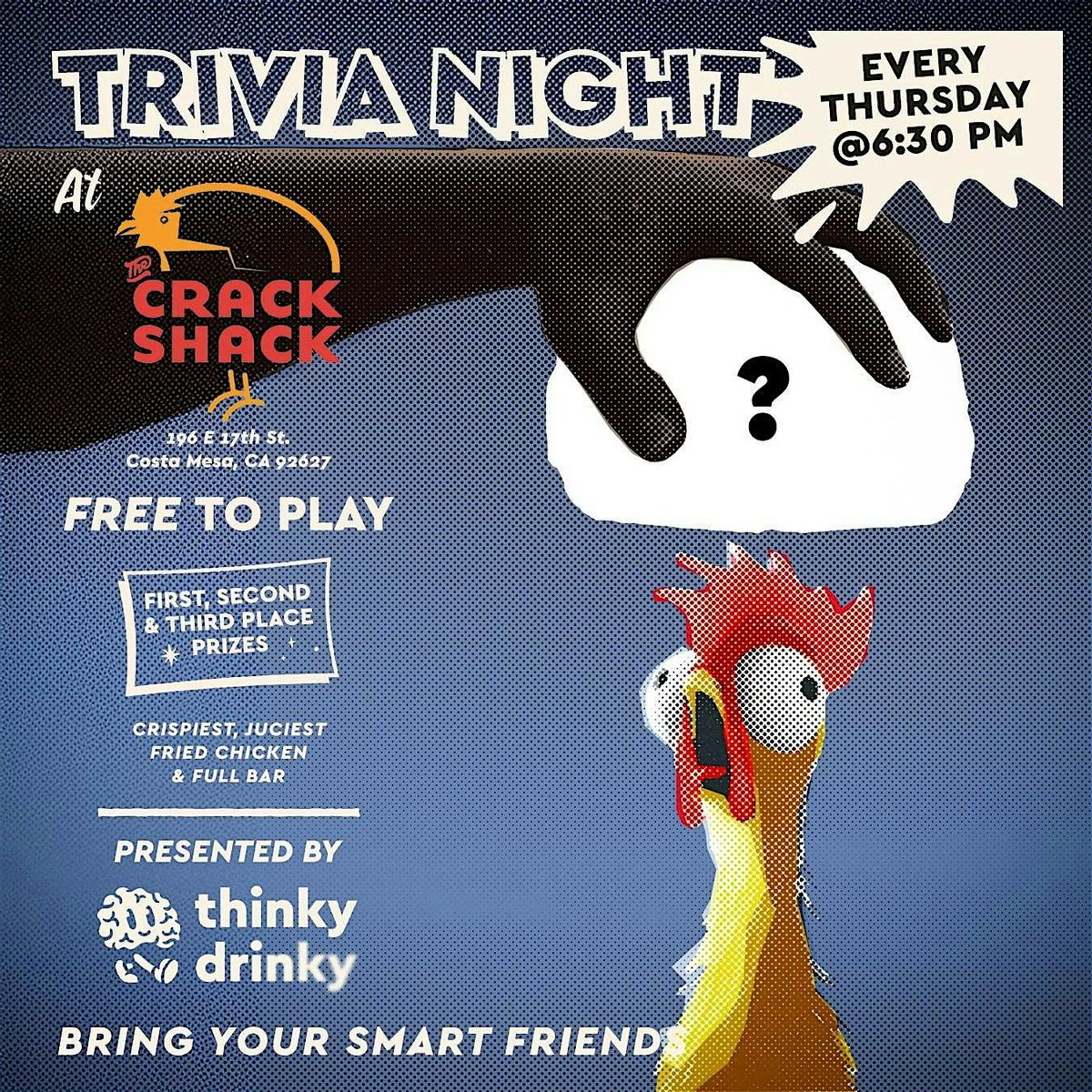 Free Trivia Night at Crack Shack Thursday nights at 6:30pm in Costa Mesa