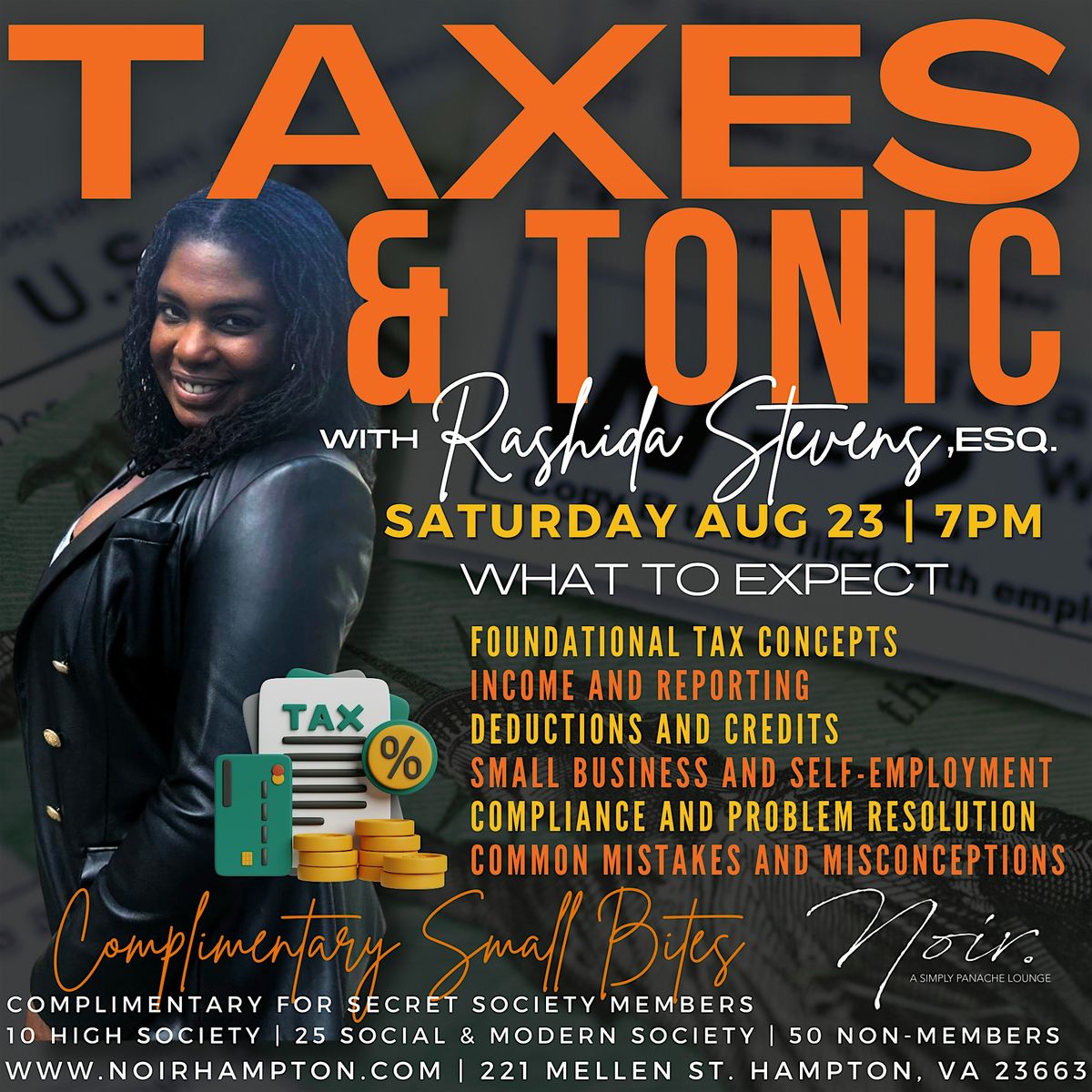 TAXES & TONIC with RASHIDA STEVENS, ESQ.