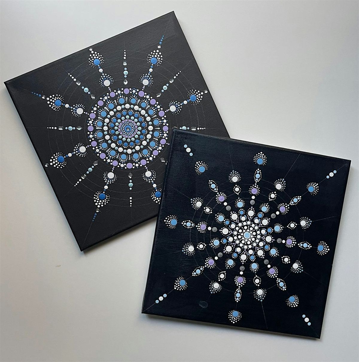 Mandala Snowflake dotting at Moonstone Art Studio in Warwick, RI