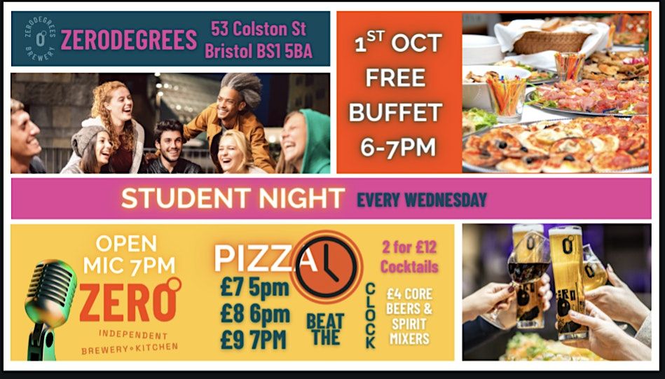STUDENT NIGHT LAUNCH @ Zerodegrees - Free Pizza & Open Mic Live Music