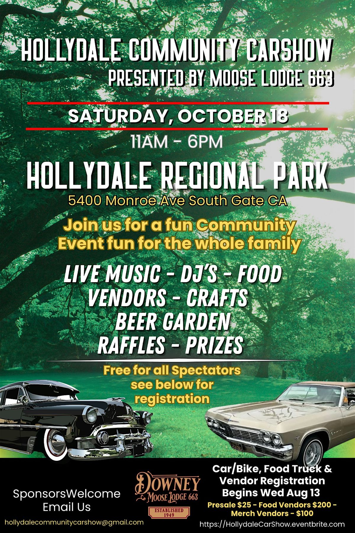 Hollydale Community Car show Presented by Moose Lodge 663