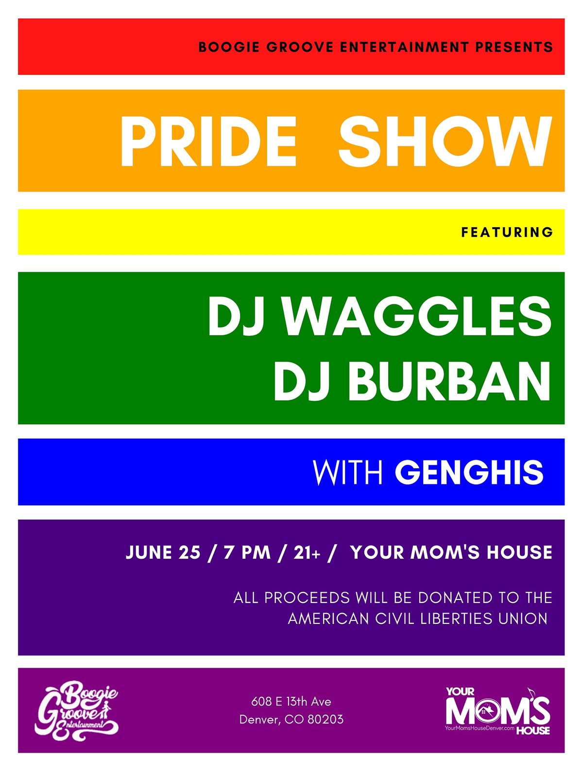 Pride Concert Benefit feat. DJ Waggles X Burban w\/ Genghis