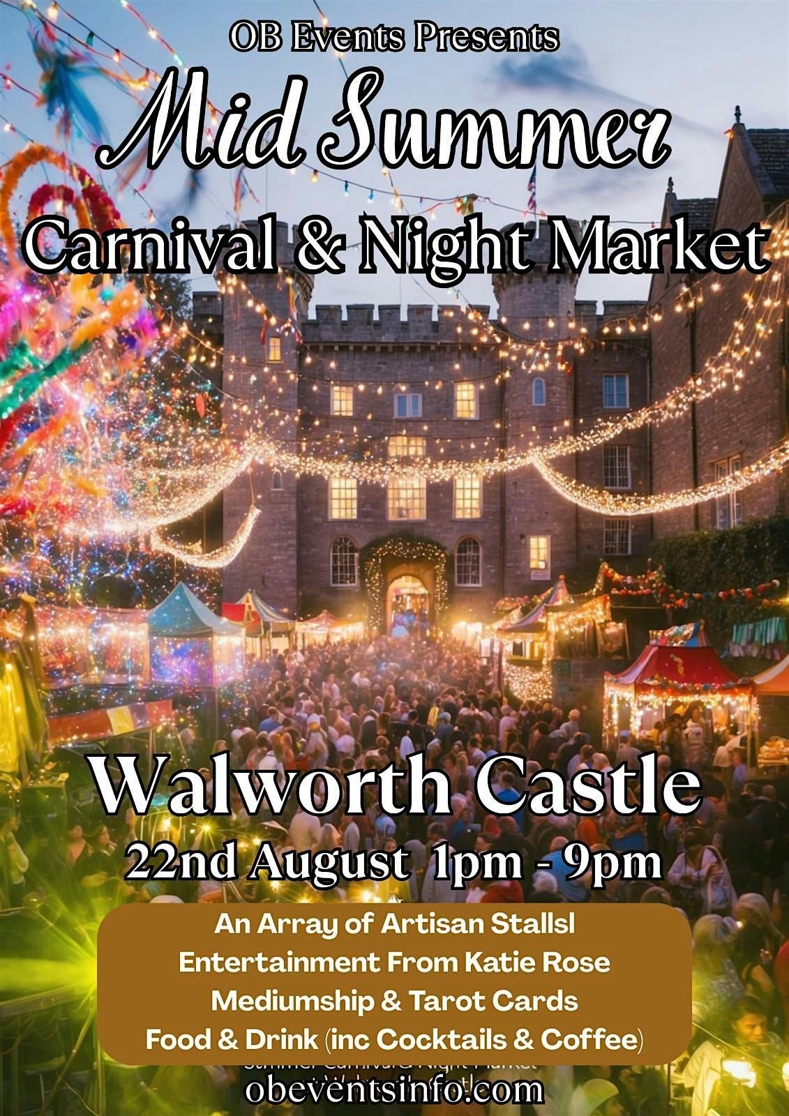 Walworth Castle Night Market Artisan Fayre with Spirit Fayre and Medium Dem