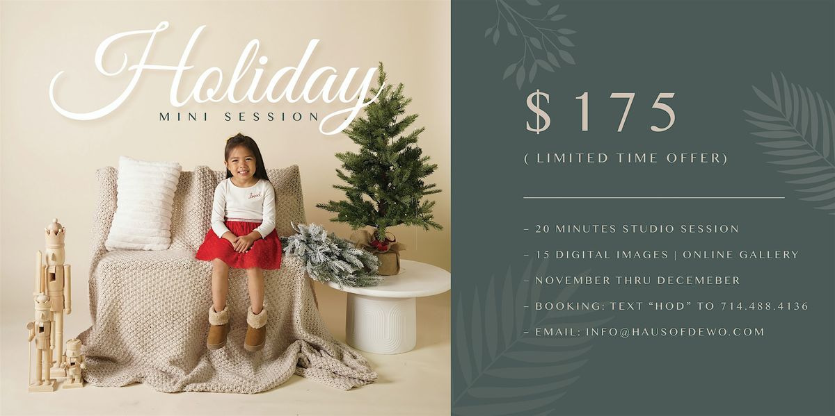 Holiday Mini Photo Session at Creative Collective - $175