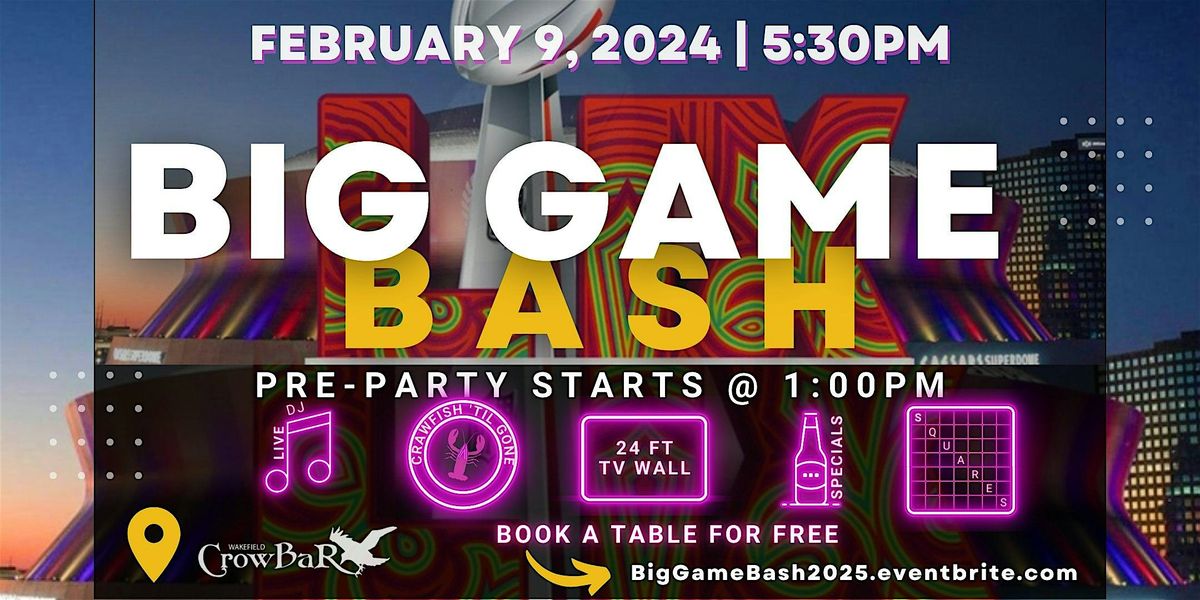 Big Game Bash 2025 and Pre-Party!