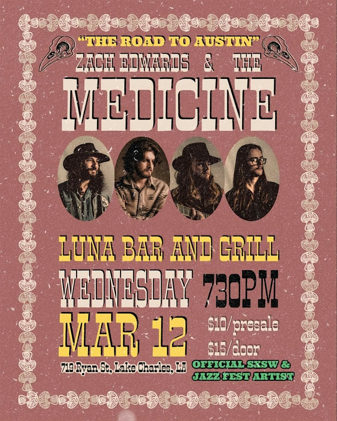 Zach Edwards & The Medicine | Luna Lake Charles