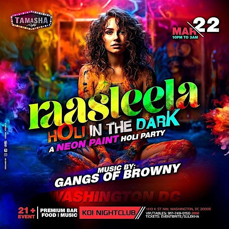 WASHINGTON DC RAASLEELA | HOLI IN THE DARK 2025 ~ NEON PAINT PARTY