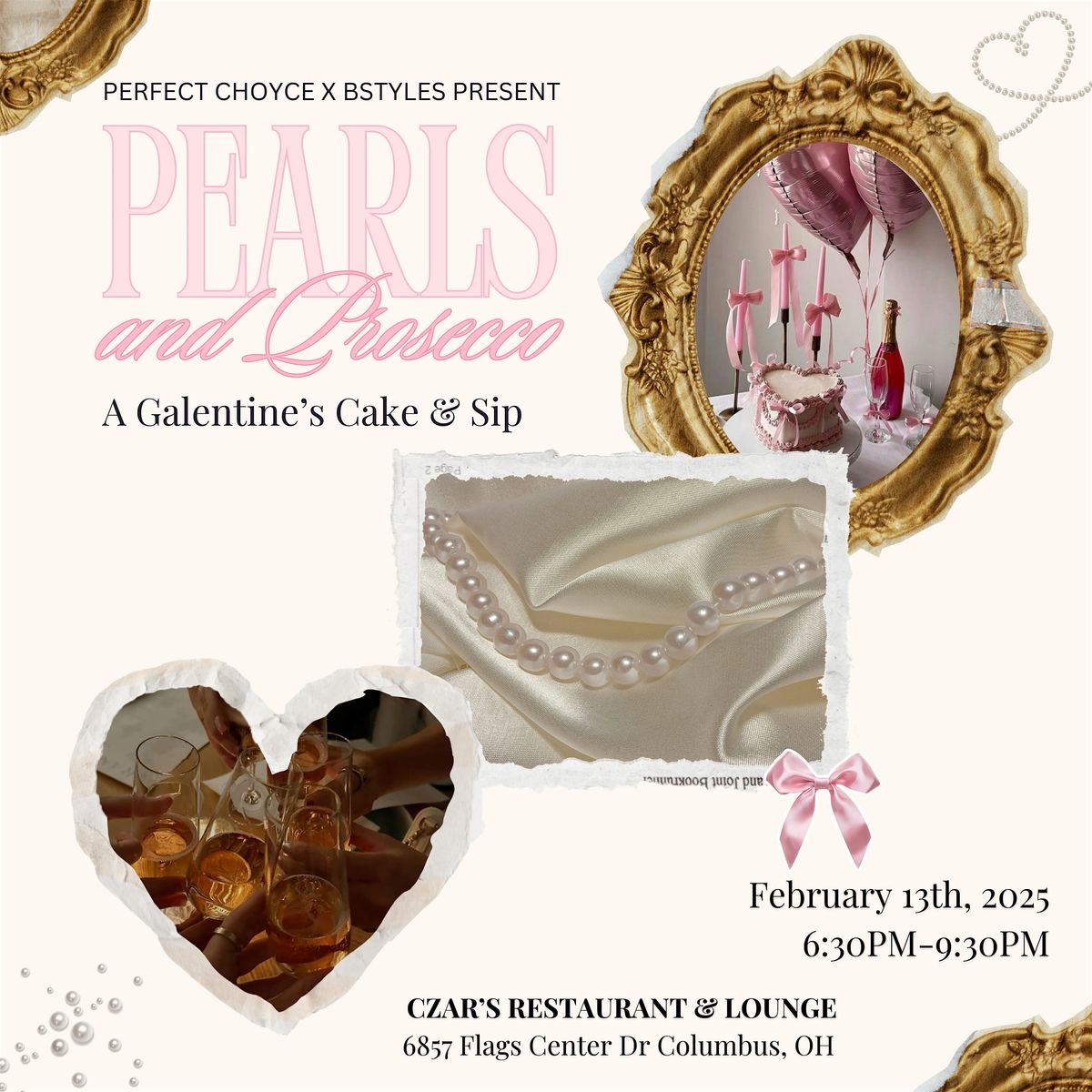 Pearls and Prosecco, A Galentine's Cake & Sip