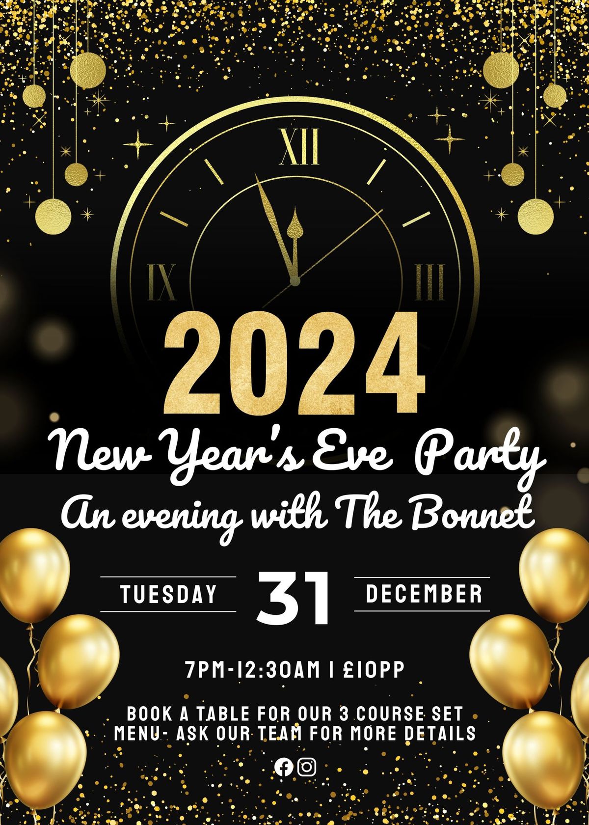 NEW YEARS EVE - AN EVENING WITH THE BONNET! 