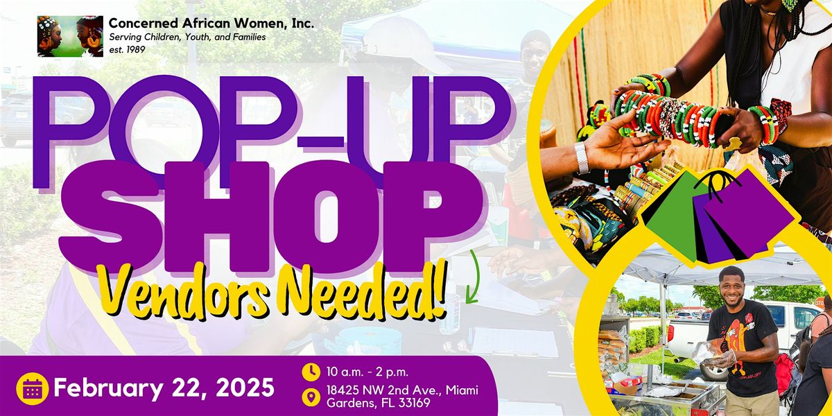 Pop Up Shop: VENDORS NEEDED