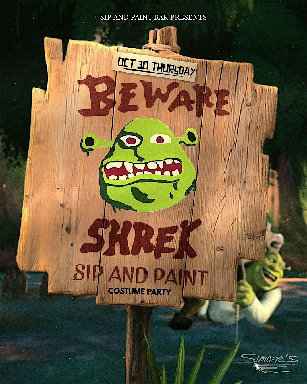 Shrek Themed Sip and Paint