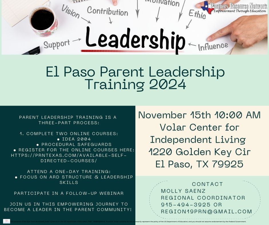 El Paso Parent Leadership Training 2024