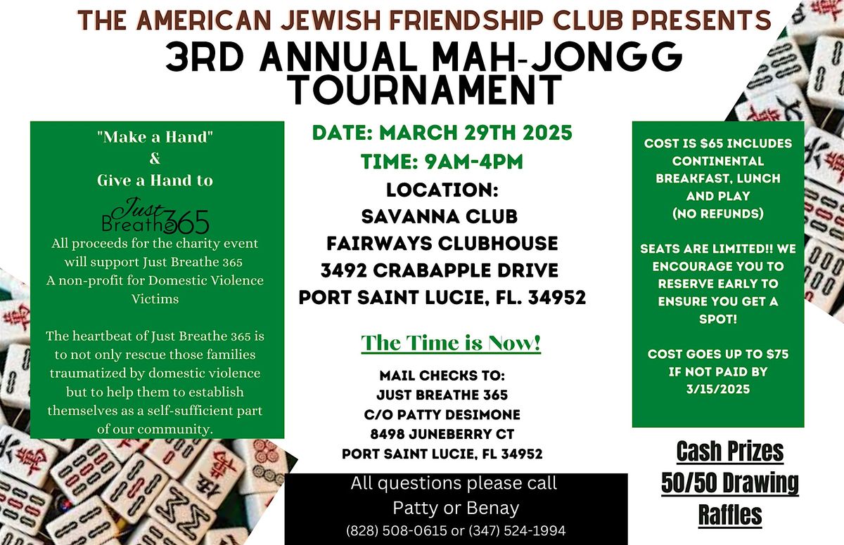 3rd Annual Mah-Jongg Tournament