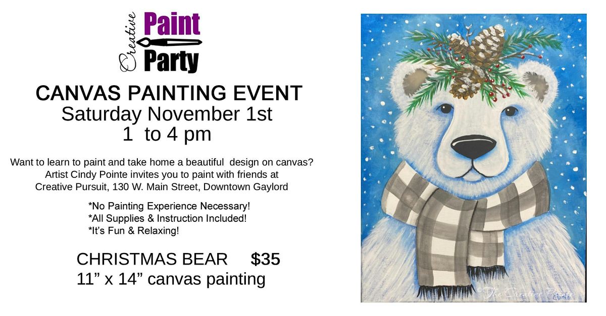 CHRISTMAS BEAR Canvas Painting Event