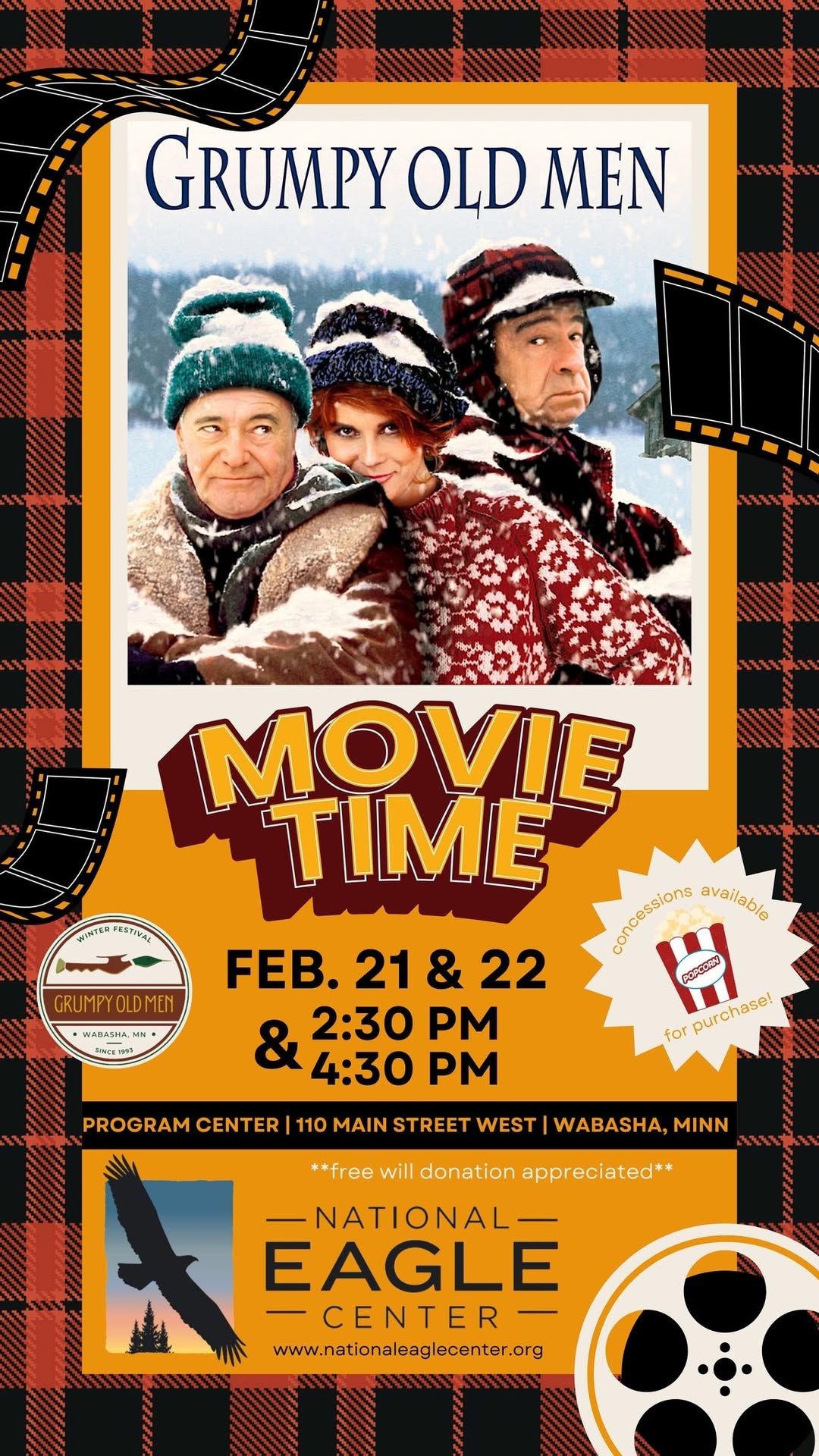 \ud83c\udfac Grumpy Old Men Winter Festival Movie Event at the National Eagle Center! \ud83c\udfac