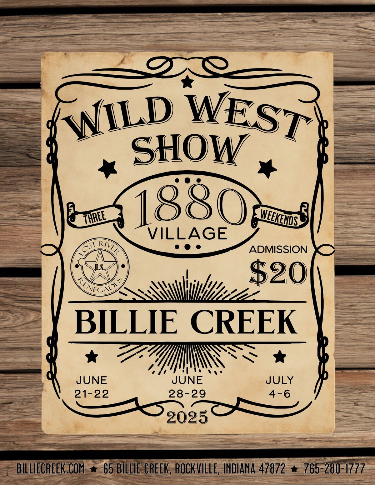 Wild West Show at Billie Creek's 1880's Village