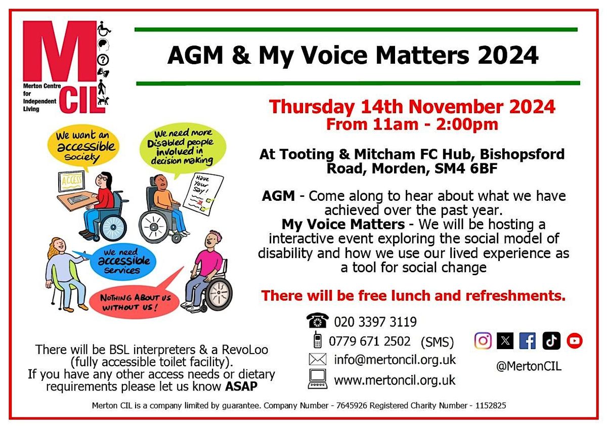 AGM \/ My Voice Matters 2024 - Let's explore the social model of disability!