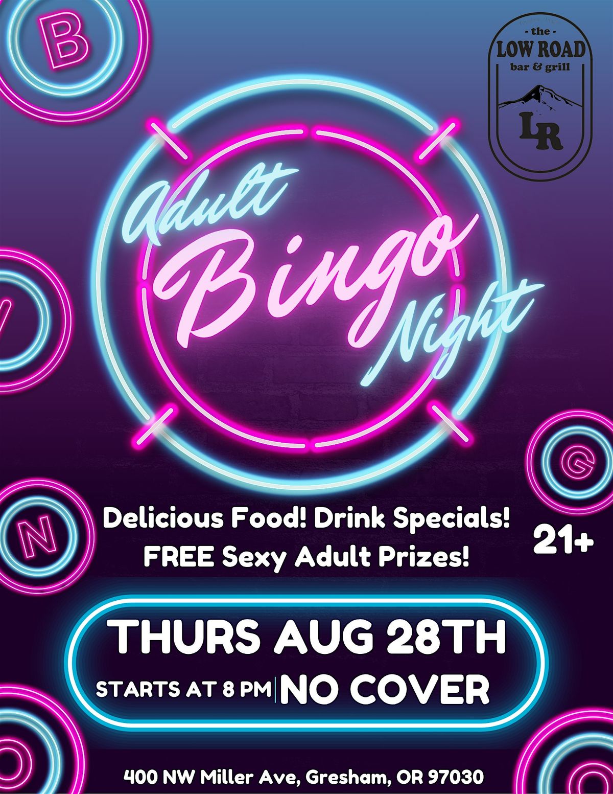 BINGO Queens Adult BINGO Night At Low Road Bar