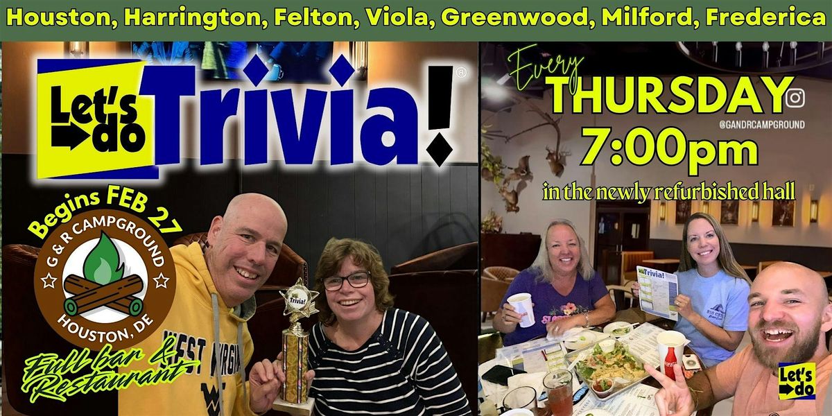 Houston, DE - Let's Do Trivia! at G&R Campground