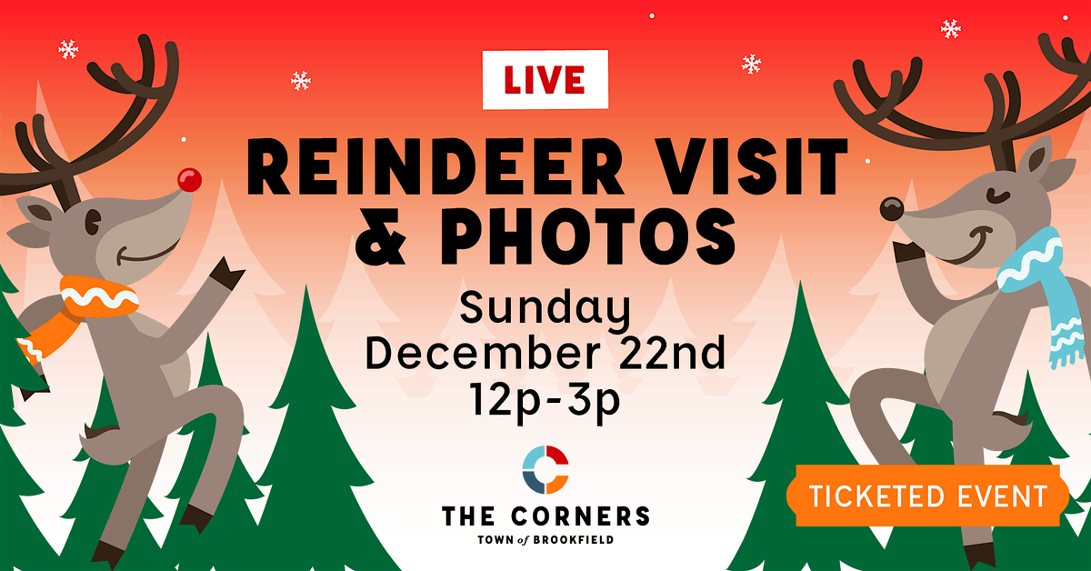 Reindeer Visit & Photo at The Corners of Brookfield