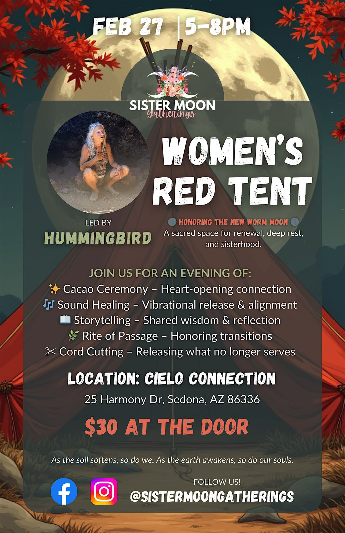 Women's Red Tent Gathering \u2013 Honoring the New Worm Moon