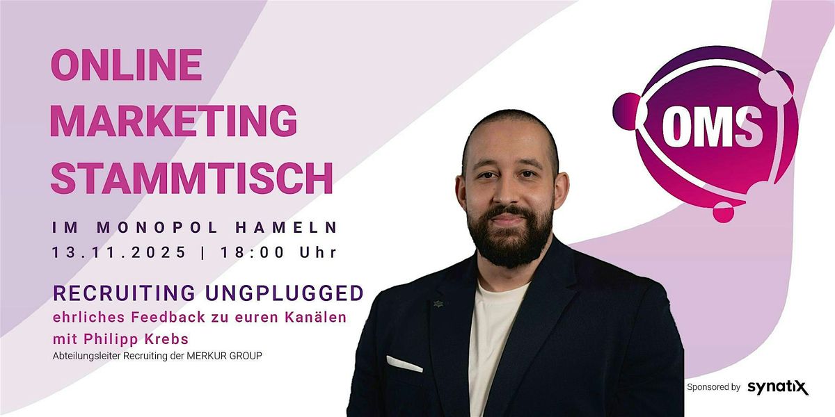 Online Marketing Stammtisch, Do 13.11. im Monopol Hameln