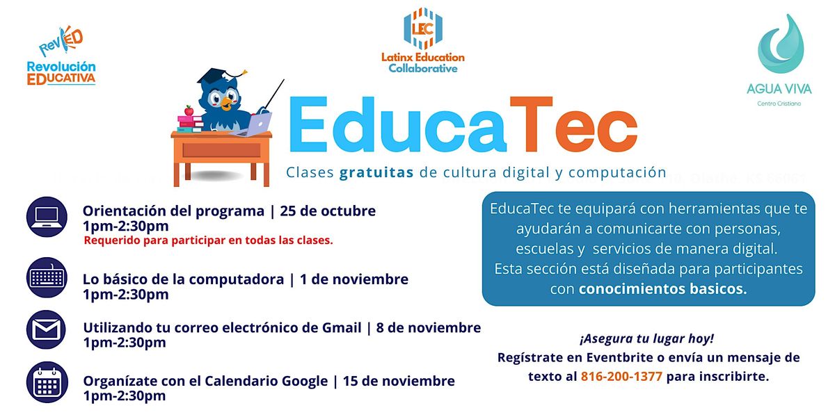 (Centro Cristiano Agua Viva) EducaTec - Clases gratuitas de cultura digital