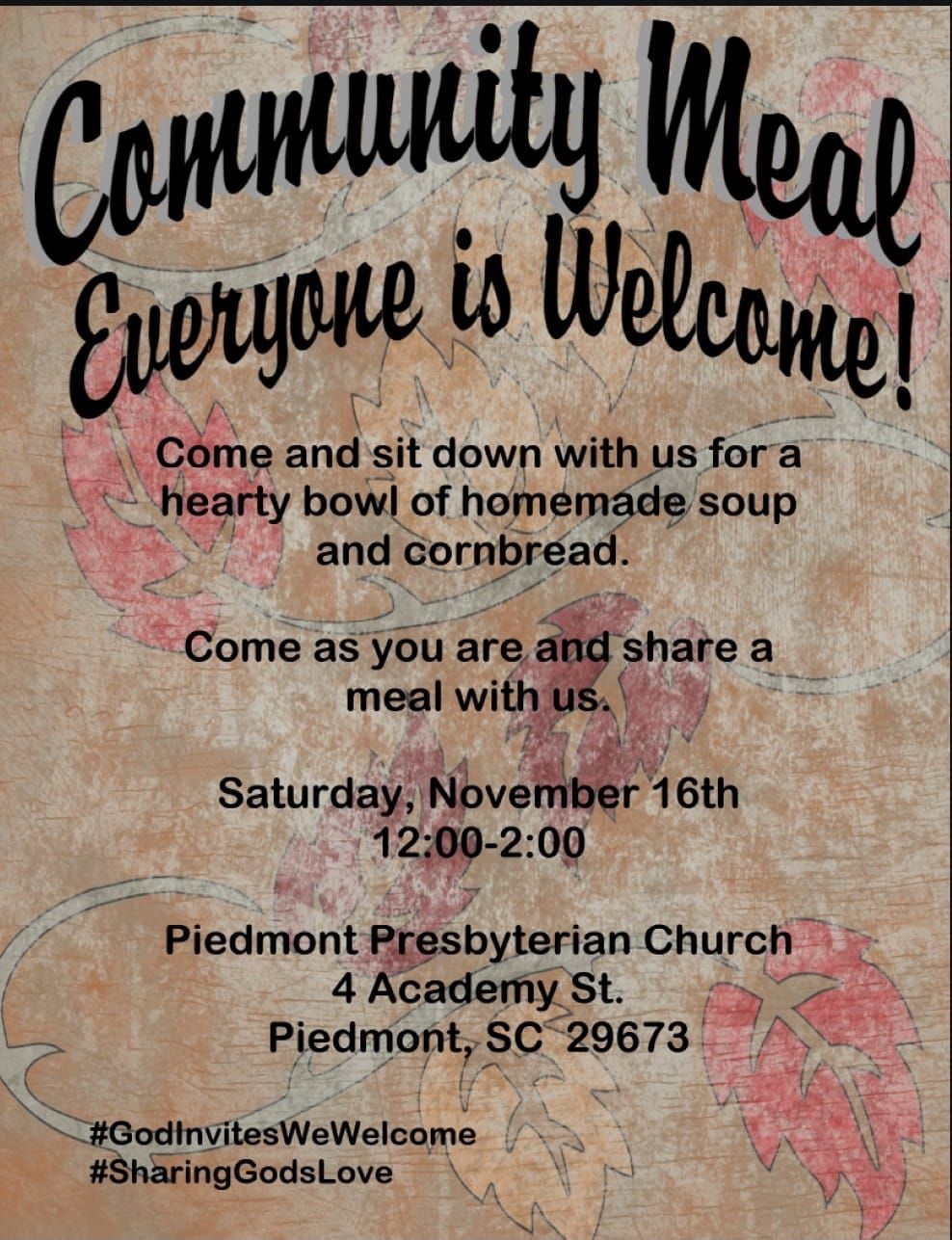 Community Meal, Free and Open to All! 