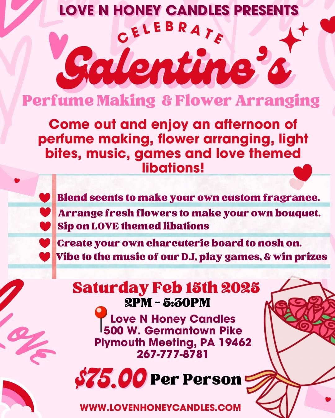 GALENTINE\u2019S Perfume Making & Flower Arranging Party