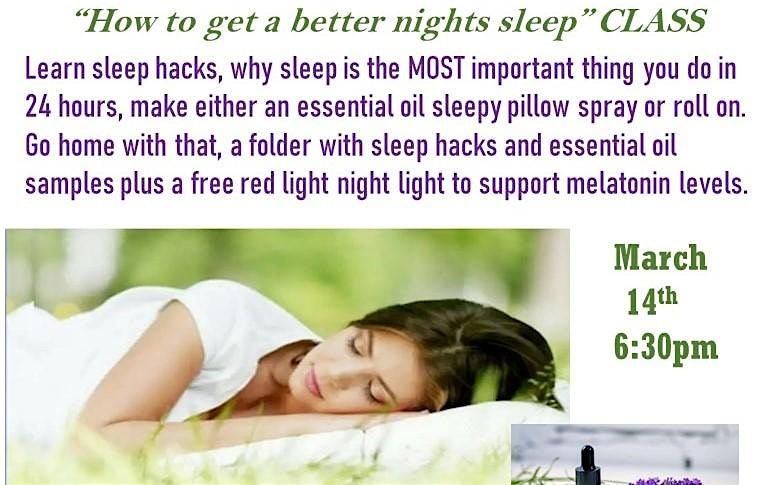 How to get a better nights sleep\u201d CLASS