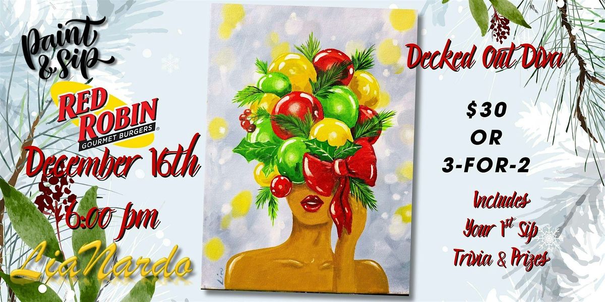 Brushes & Bows Paint & Sip at Red Robin w\/LiaNardo Mobile Paint & Sip