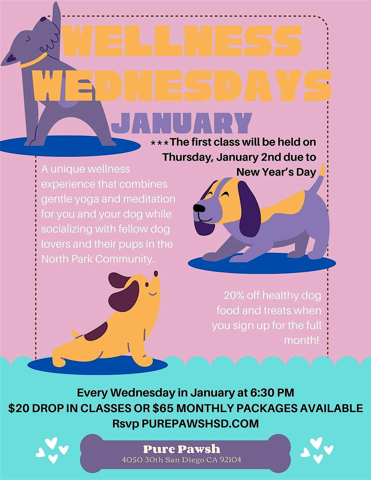 Wellness Wednesdays at Pure Pawsh Jan. 22nd