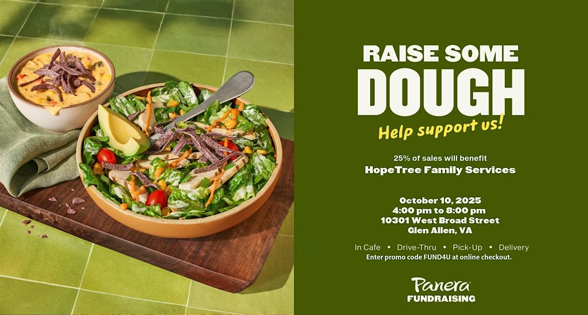 Support HopeTree Family Services by dining at Panera Bread