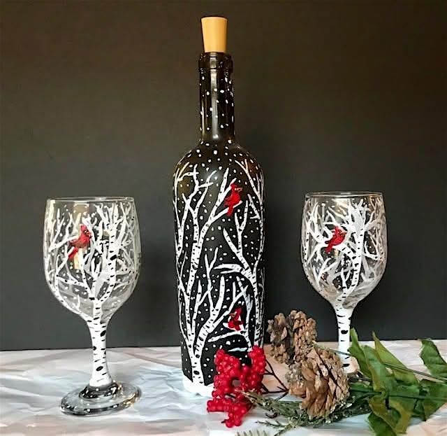 Paint Festive Wine Glasses and Bottles this Holiday Season