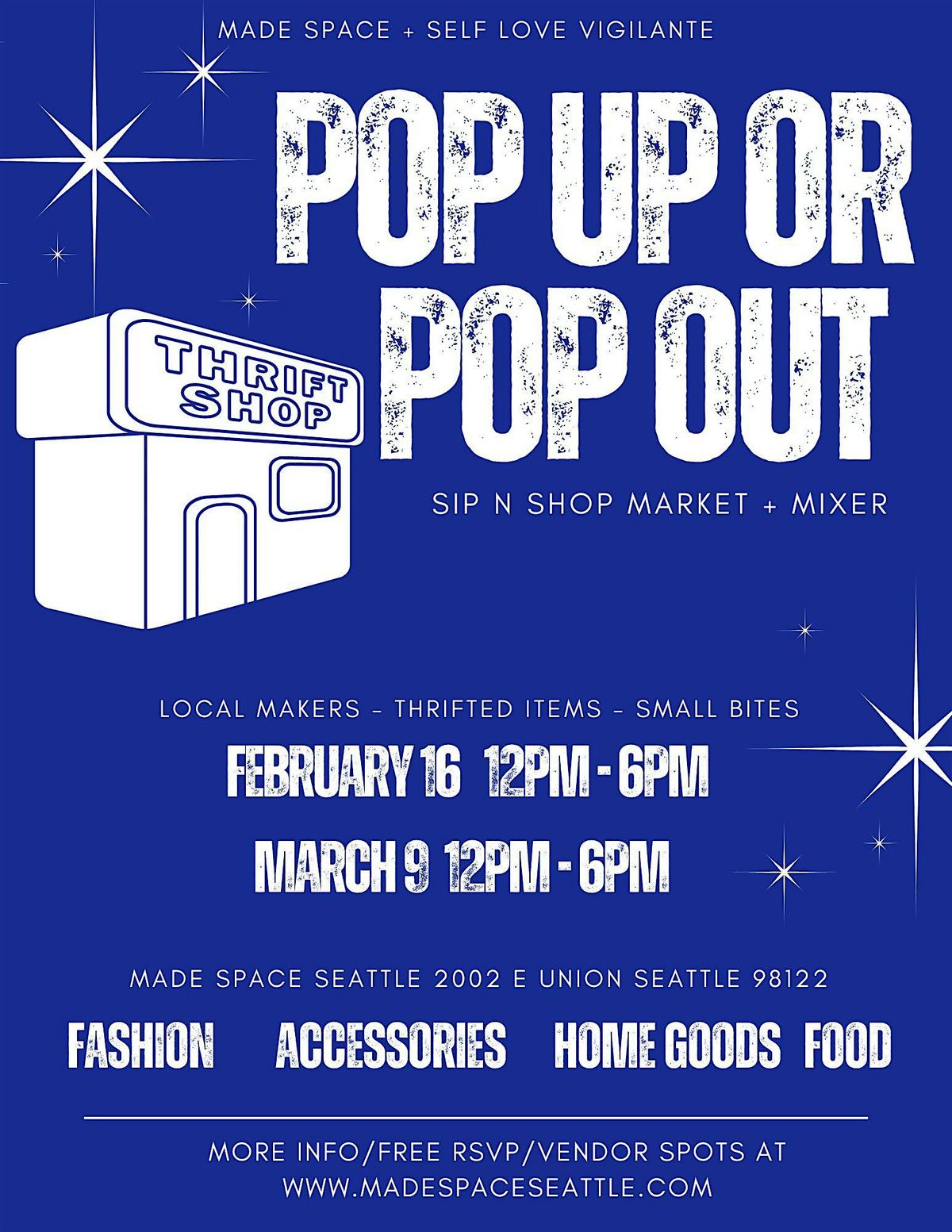 Pop Up or Pop Out: Makers Market  + Mixer