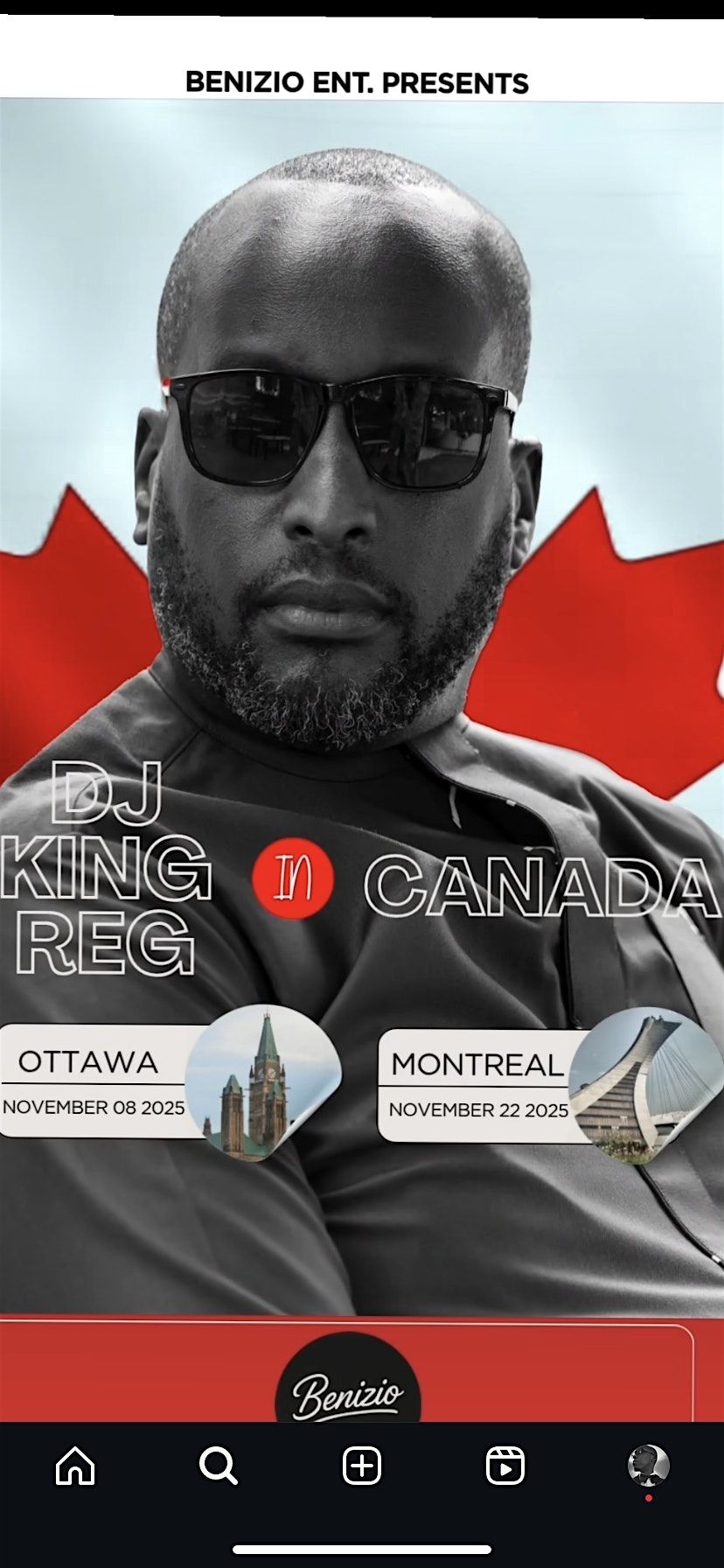 BENIZIO ENT. Presents  KING REG DJs in CANADA