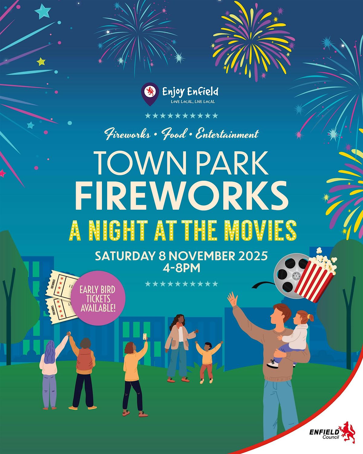 Enfield Town Park Fireworks 2025