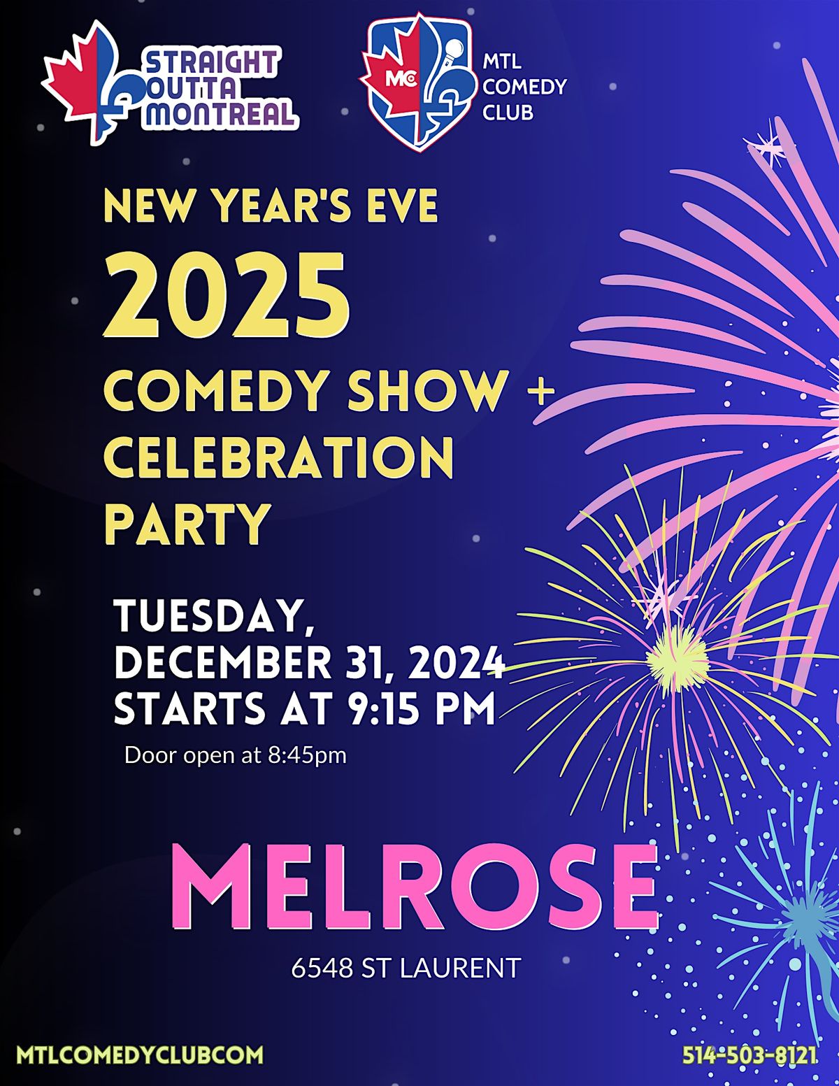 NEW YEAR'S EVE COMEDY SHOW + AFTER PARTY