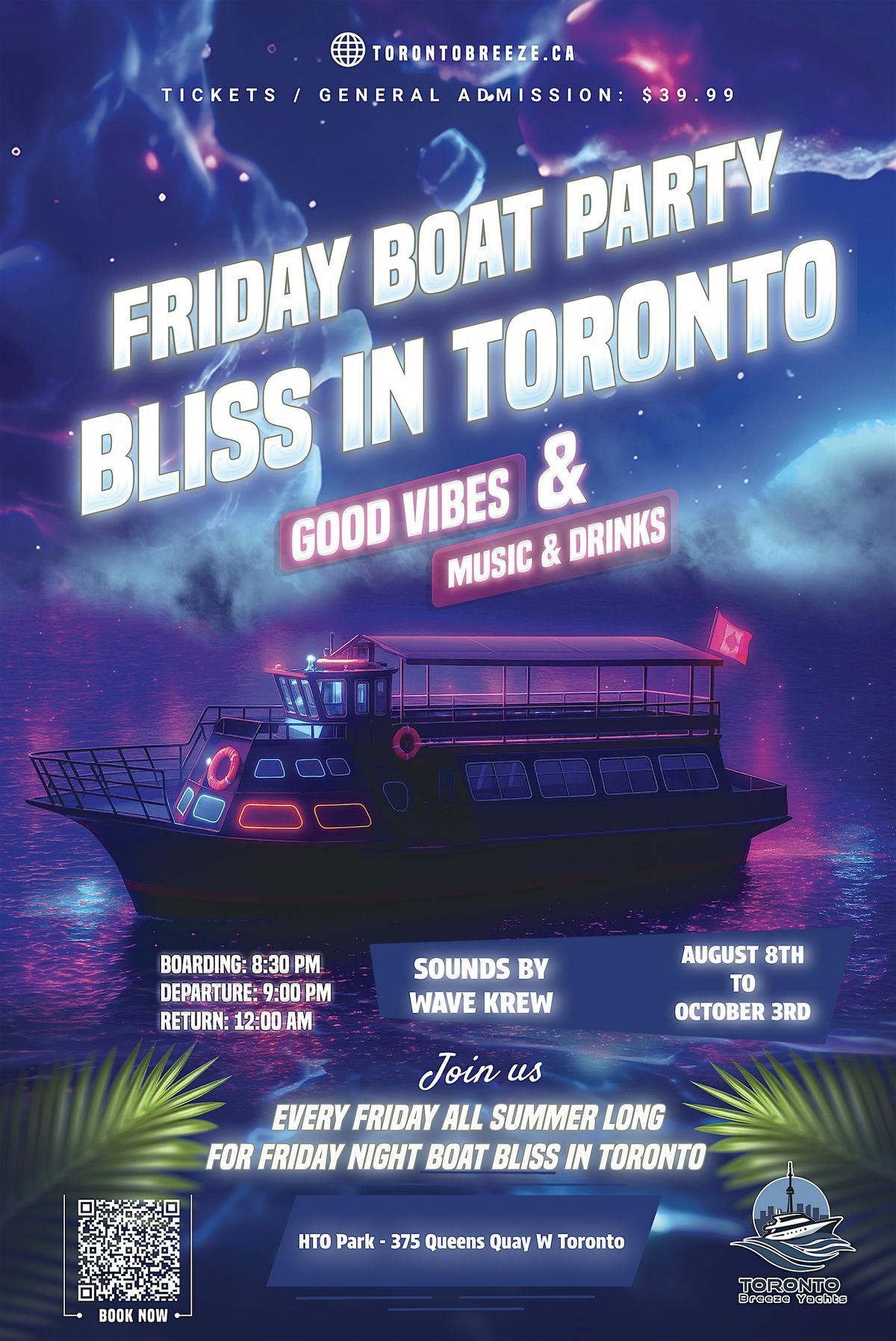 Friday Night Boat Bliss in Toronto