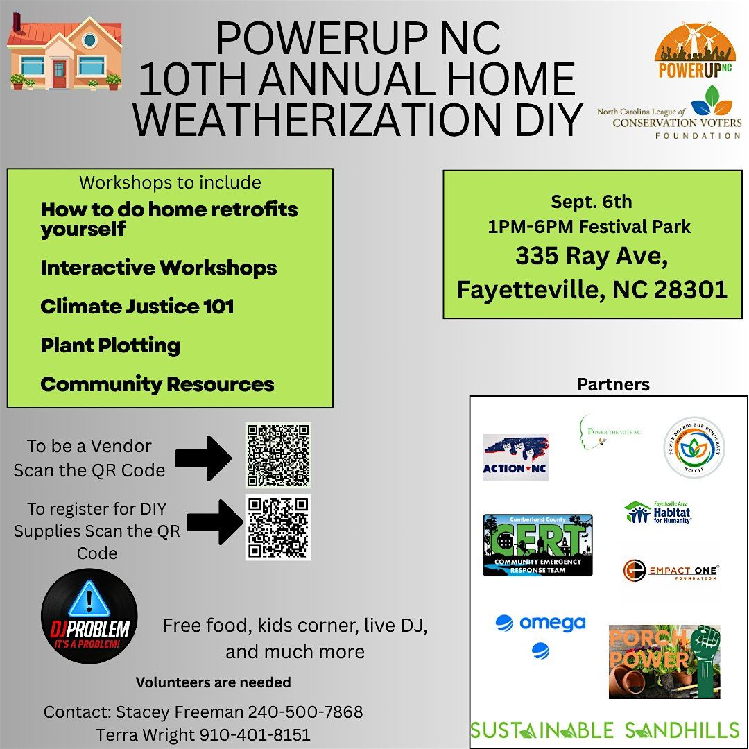 Power Up NC Annual DIY Event 2025 Home Weatherization Event