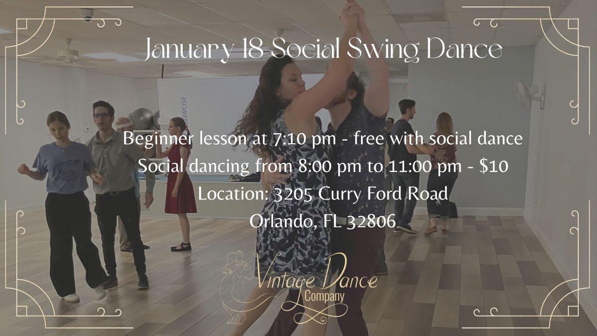 January 18 Social Swing Dance 