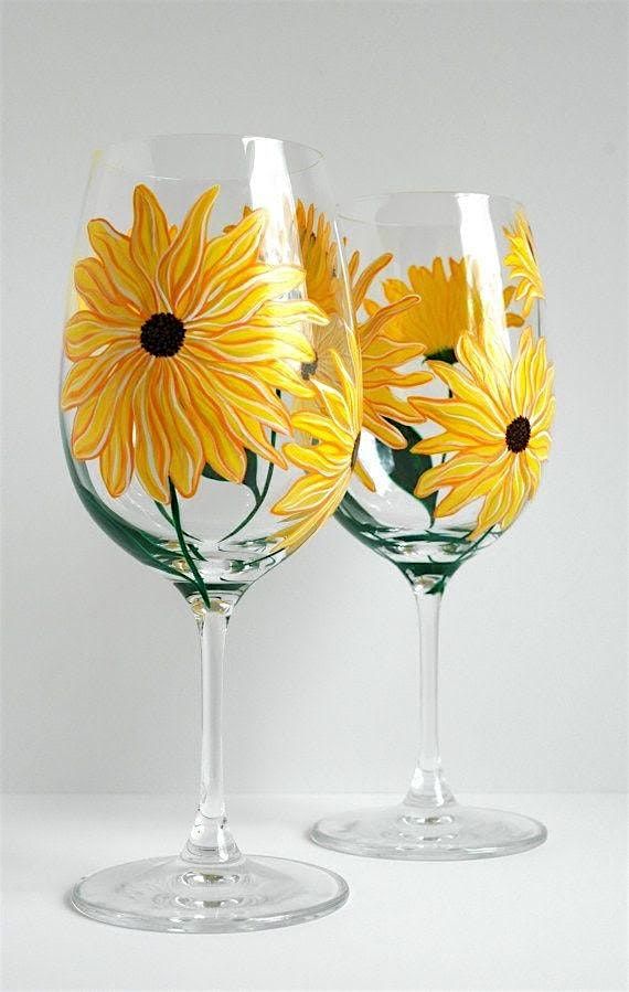 Sunflowers Wine Glass Paint and Sip Event! Wine Tasting in LA!