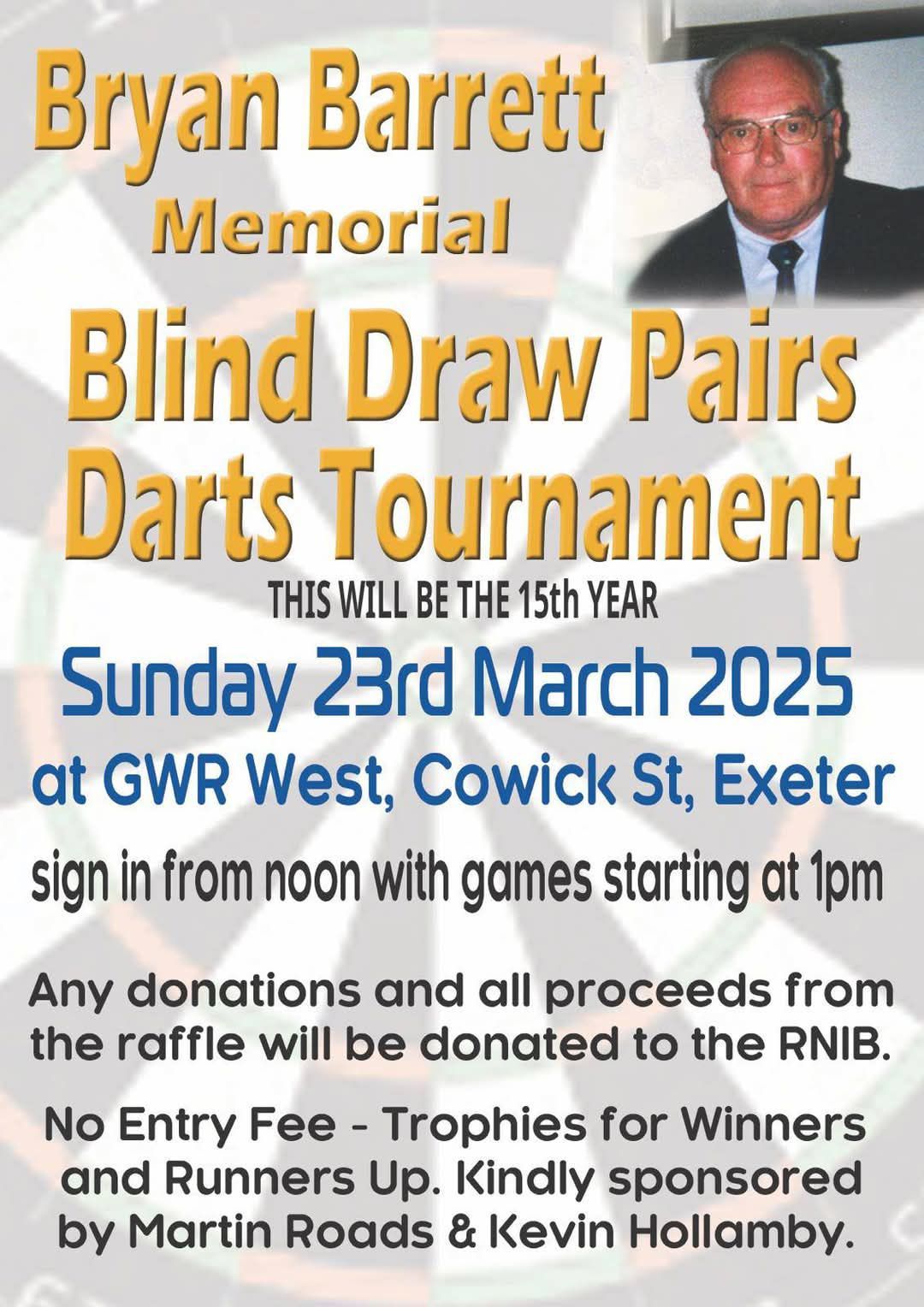 Bryan Barrett Blind Pairs Darts Memorial