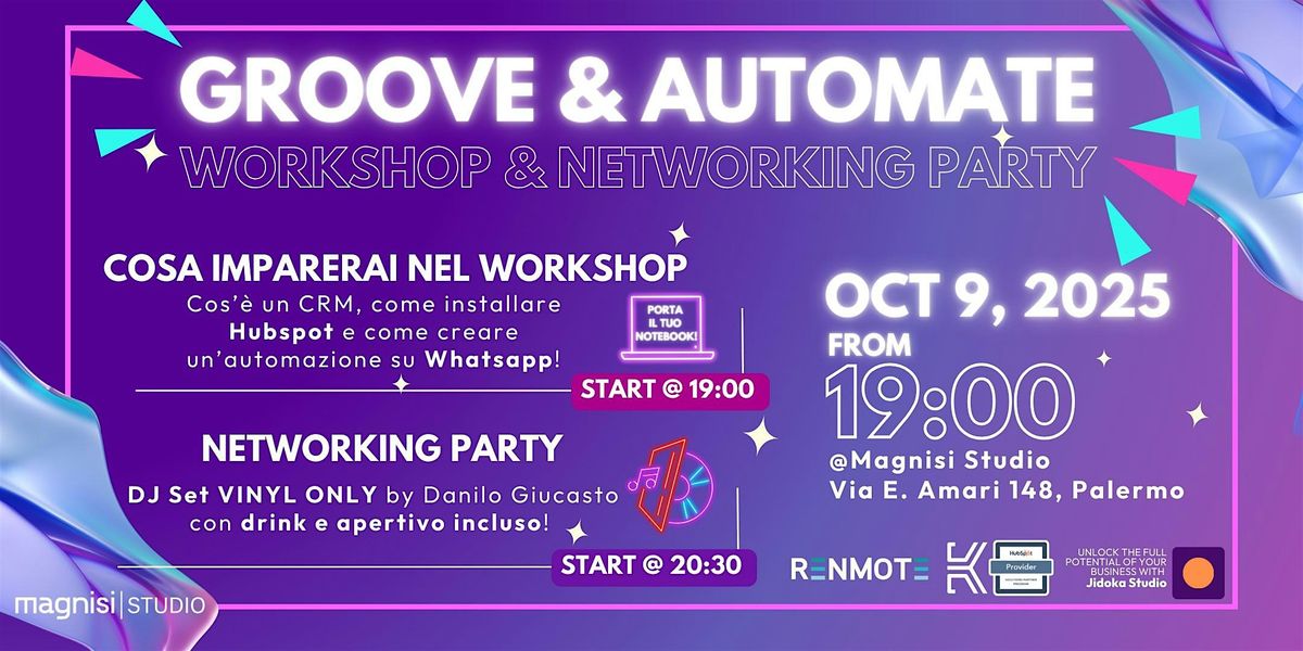 Groove & Automate- Workshop CRM & Networking party