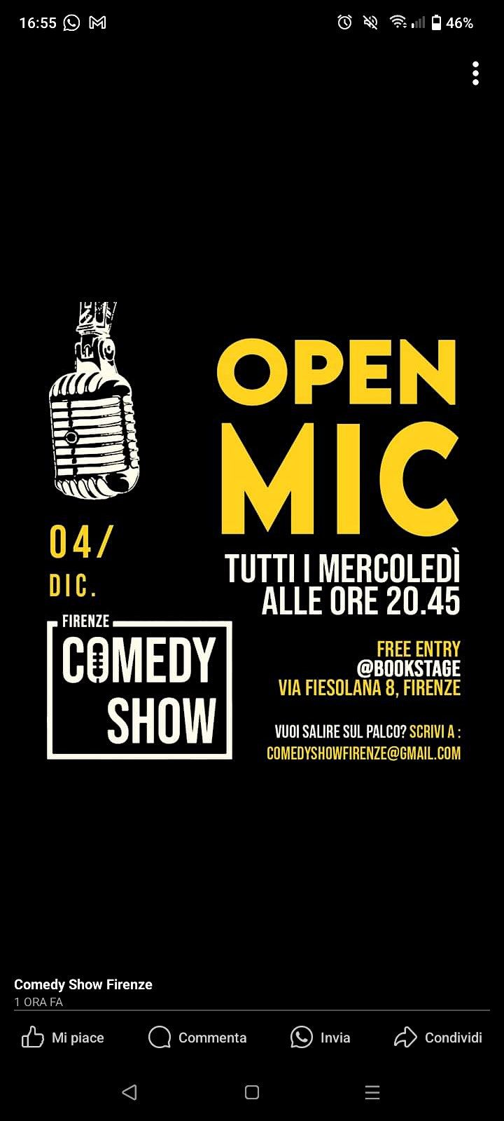 OPEN Mic! Comedy Show Firenze\/\/ EVERY Wednesday!!!