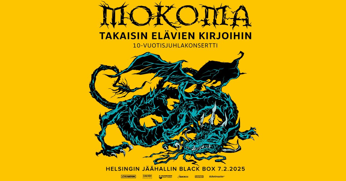 Mokoma: Takaisin El\u00e4vien kirjoihin, Black Box, Helsingin J\u00e4\u00e4halli 7.2.2025