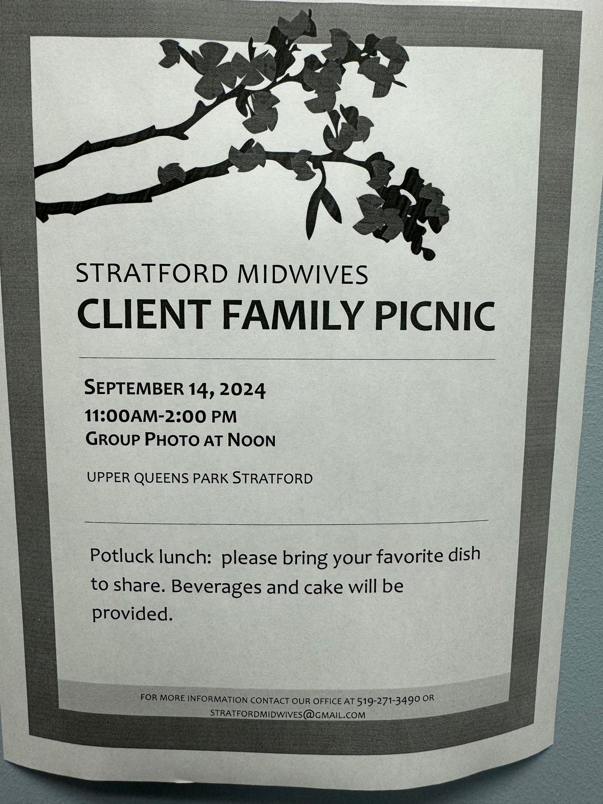 Stratford Midwives Client Family Picnic