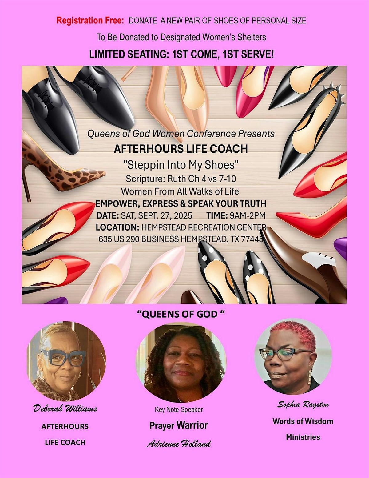 AFTERHOURS LIFE COACH "STEPPIN' INTO MY SHOES"  1ST ANNUAL WOMEN CONFERENCE