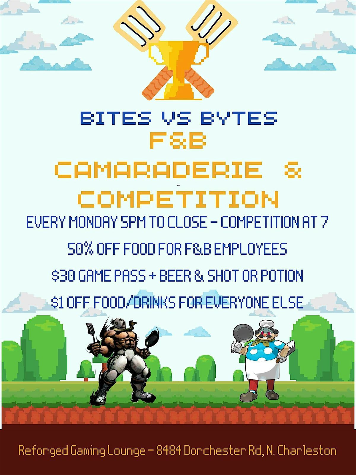 Bites vs Bytes Charleston Food & Bev Worker Gaming Night